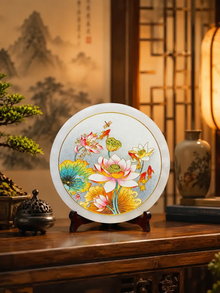 场景图-玉石-荷塘清韵-22cm-1280元
