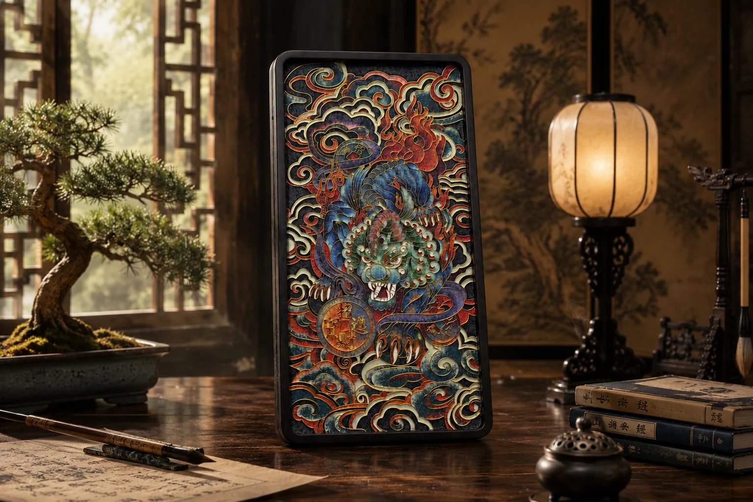 场景图-黑檀-招财进宝-15*3-cm-1680元