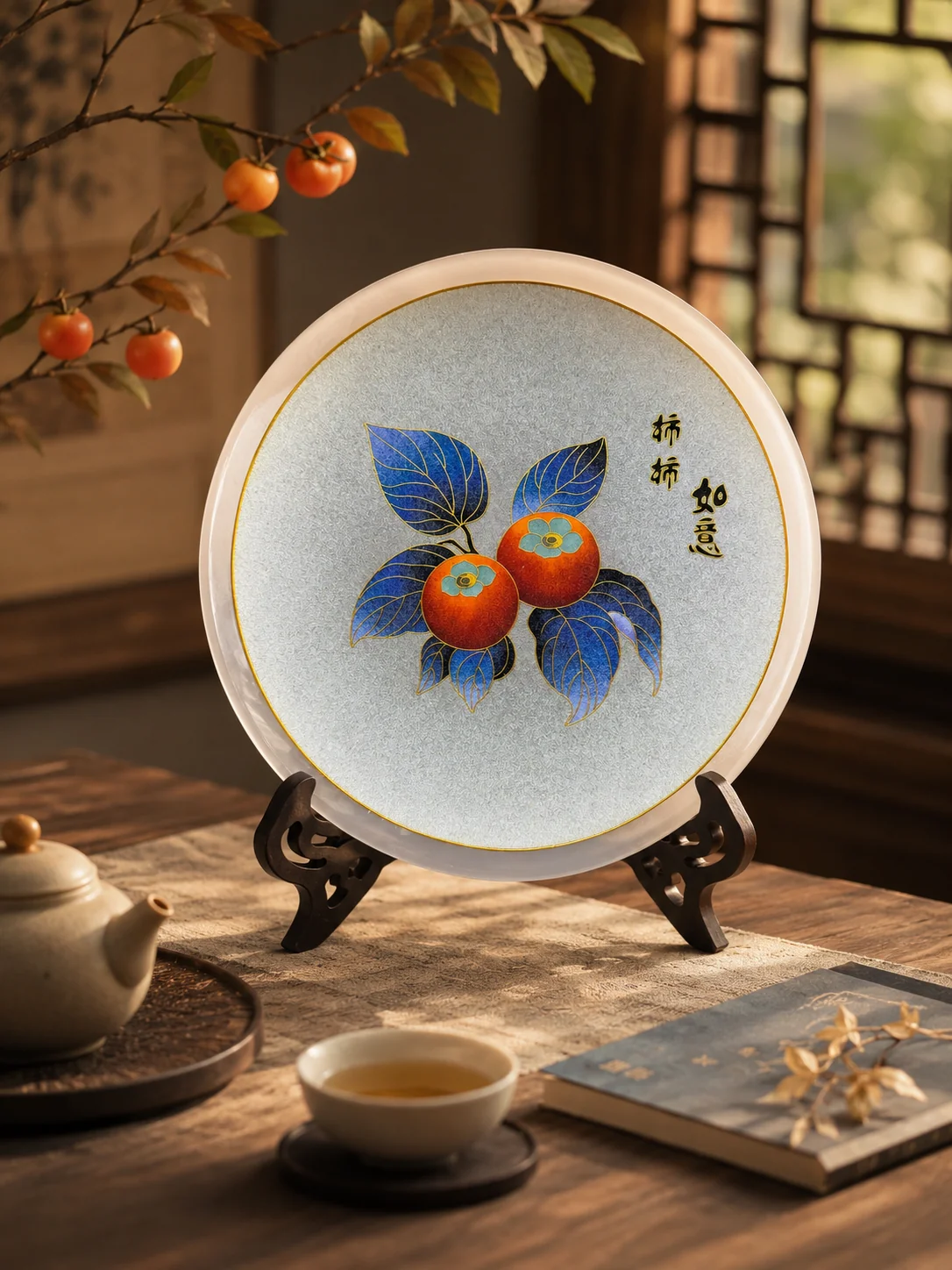场景图-玉石-柿柿如意-22cm-1280元
