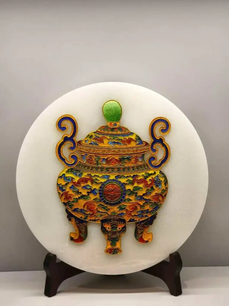 玉石.珐琅金鼎