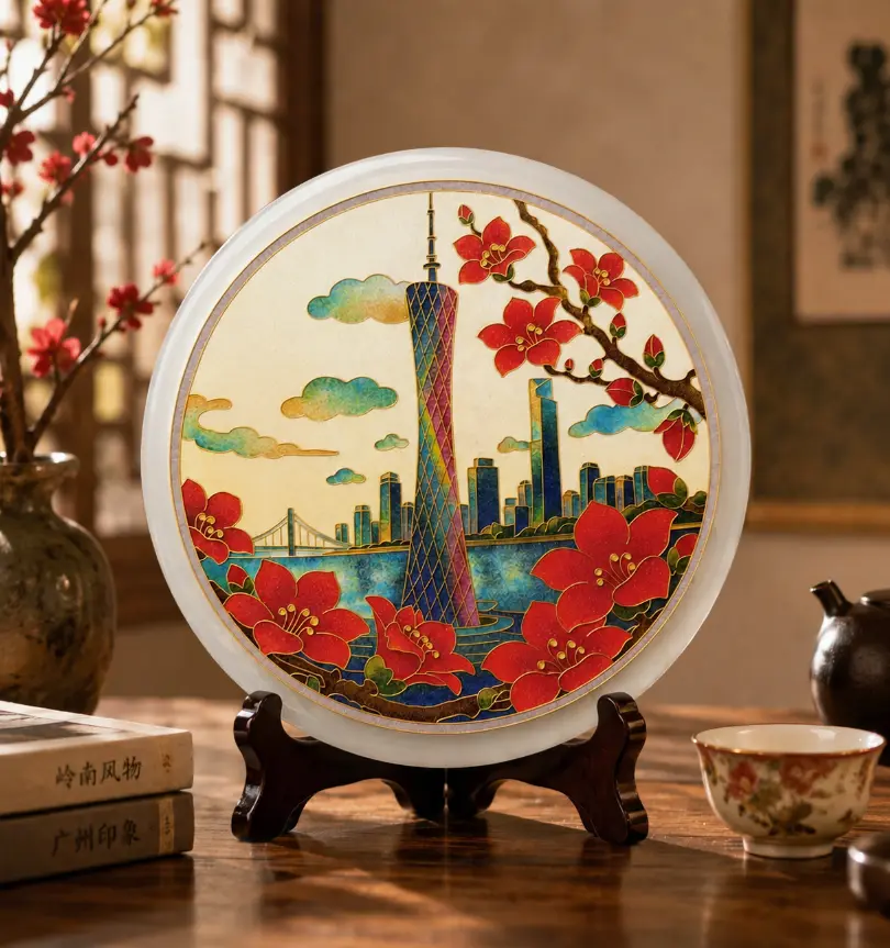 玉石.花城塔影-25cm-B