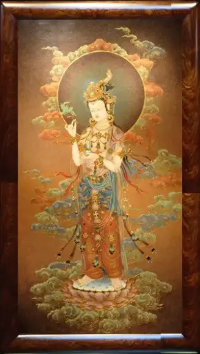 掐丝珐琅唐卡.西方三圣.观音菩萨 (精工)