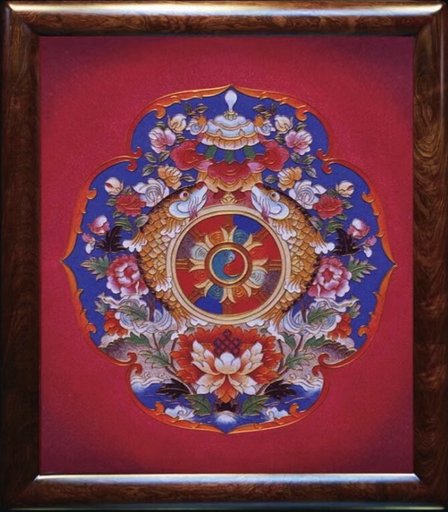 掐丝珐琅唐卡.吉祥八宝