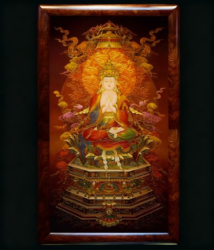 掐丝珐琅唐卡.华严三圣B (精工)