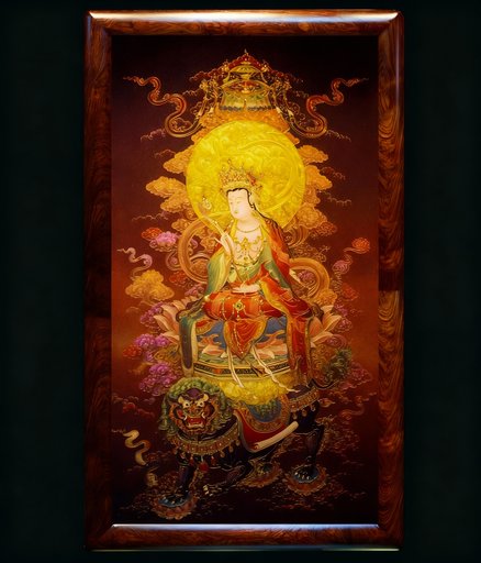 掐丝珐琅唐卡.华严三圣C (精工)